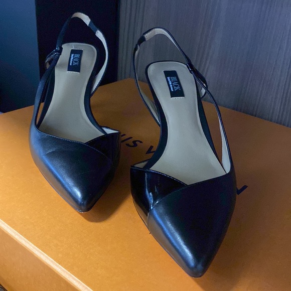 Black Maura Patent/ Napa leather Saks Fifth Ave Brand New low Heels - Picture 2 of 7